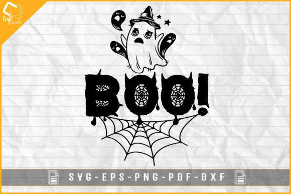 Boo Halloween Funny Costume Design Ghost for Graphics and Crafts