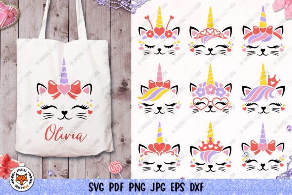 Cat Unicorn Face Bundle SVG Review for Embroidery