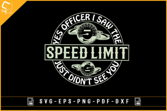 Funny Car Mechanical Speed Limit Design Graphics for Crafts