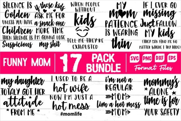 Funny Mom Bundle: A Graphic Design Asset for Crafts and Graphics