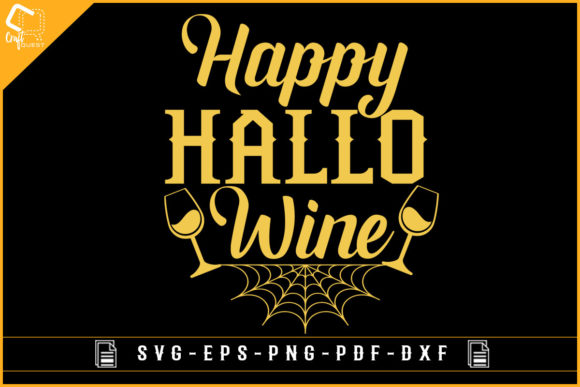 Happy Hallo Wine Funny Wine Halloween Graphics for Crafts